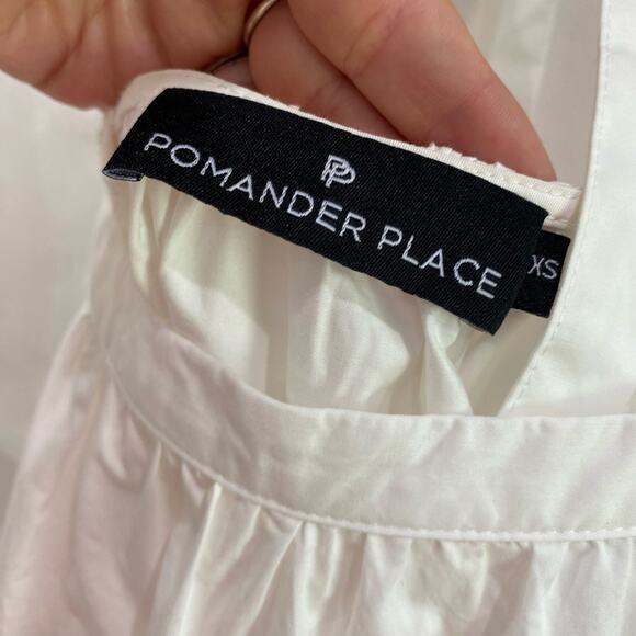 Pomander Place Tinsley White Puff Sheer Sleeve Top Size XS - Picture 7 of 12